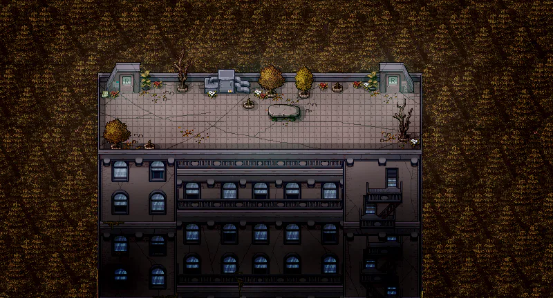Rooftop map in Welcome to Elderfield