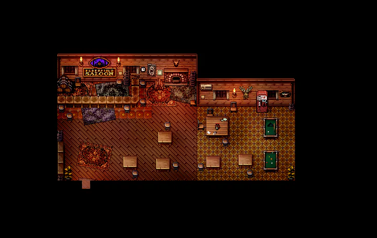 Saloon map in Welcome to Elderfield